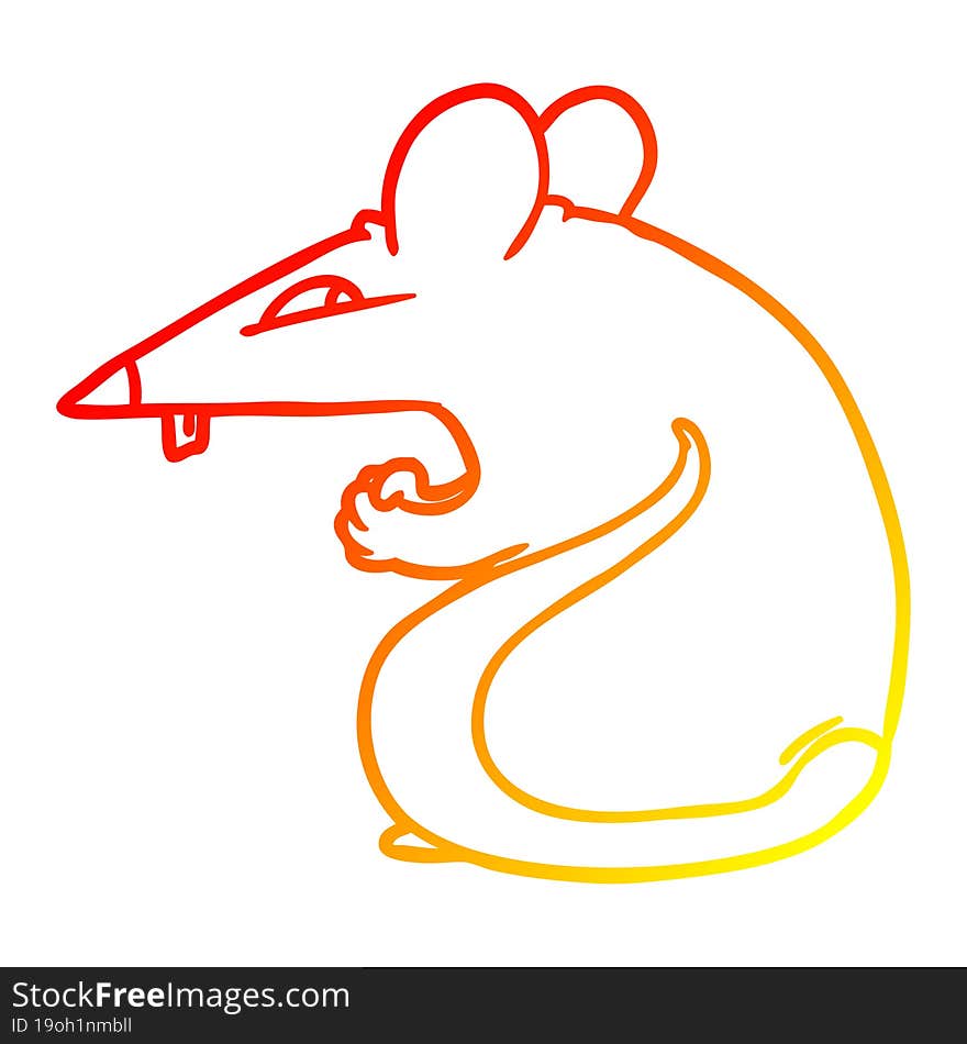 warm gradient line drawing sly cartoon rat