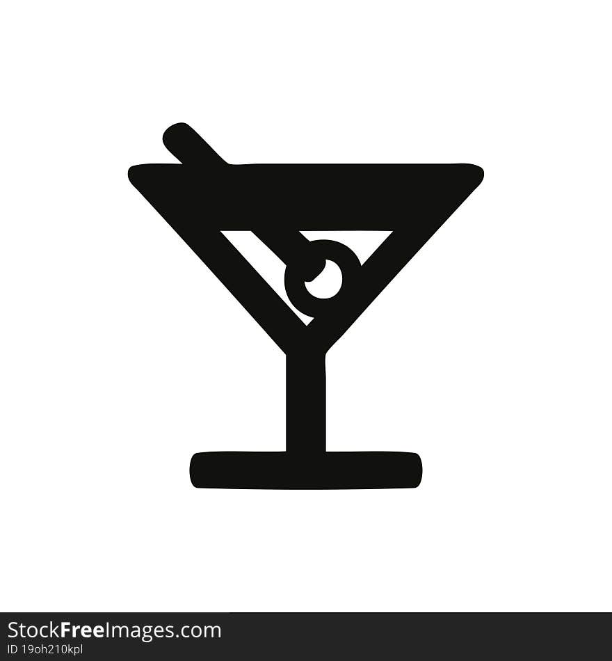 cocktail with olive icon