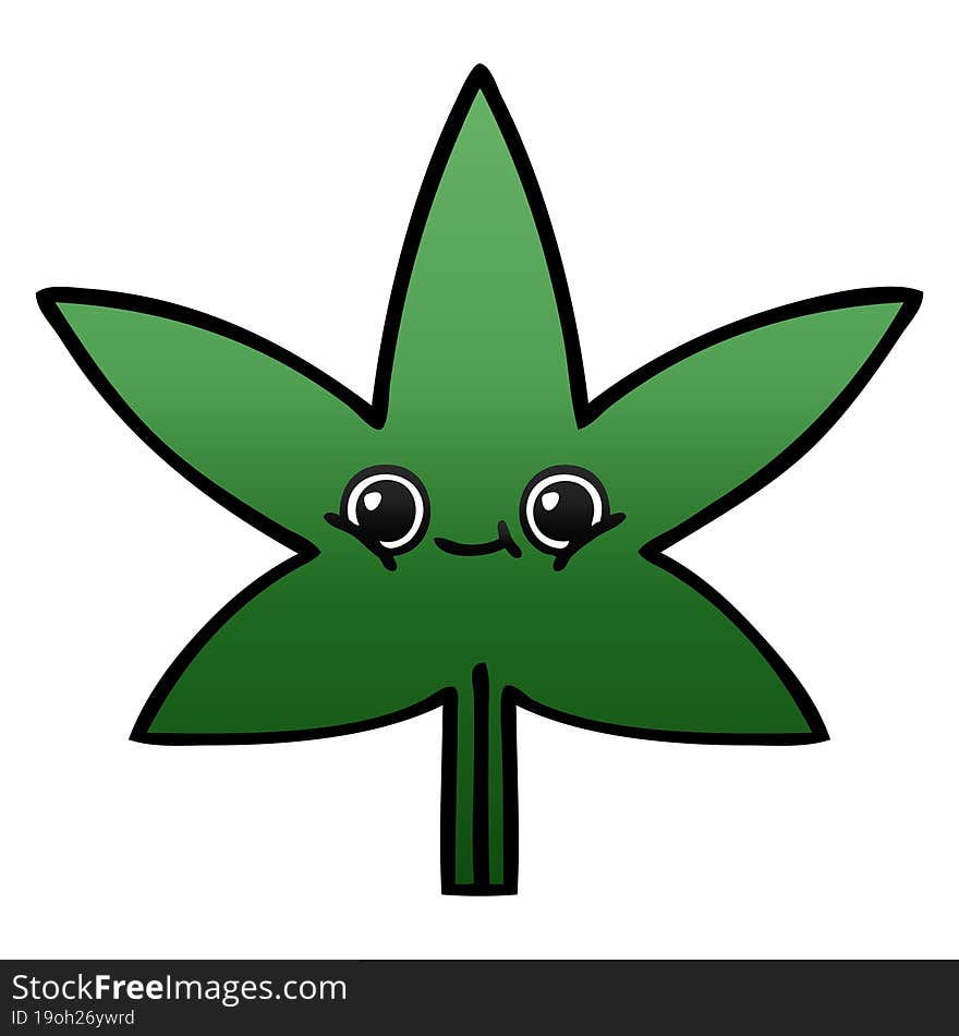 gradient shaded cartoon marijuana leaf