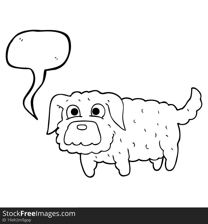 speech bubble cartoon small dog