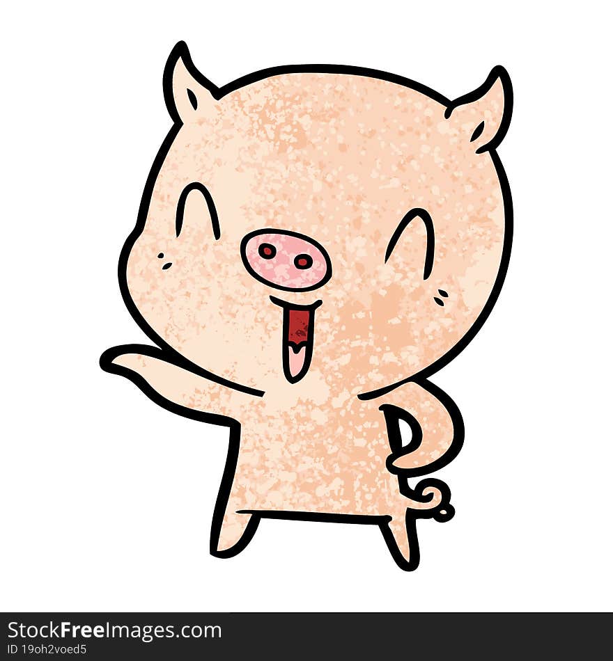 happy cartoon pig. happy cartoon pig