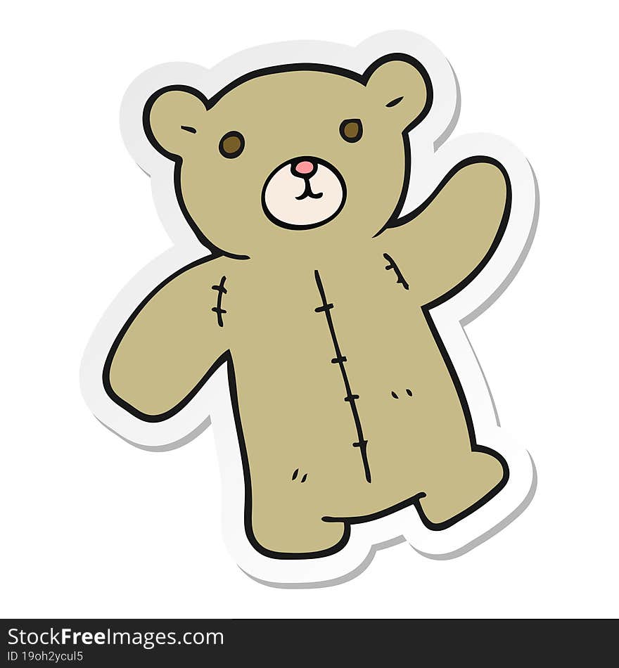 sticker of a cartoon teddy bear