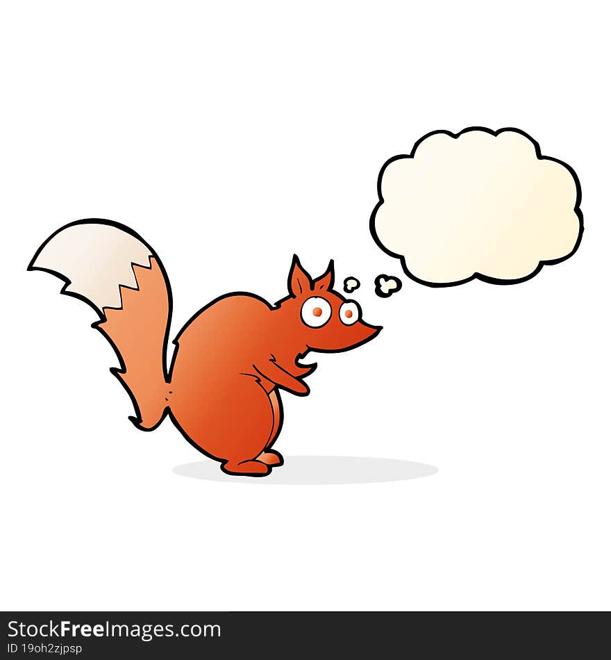 funny startled squirrel cartoon with thought bubble