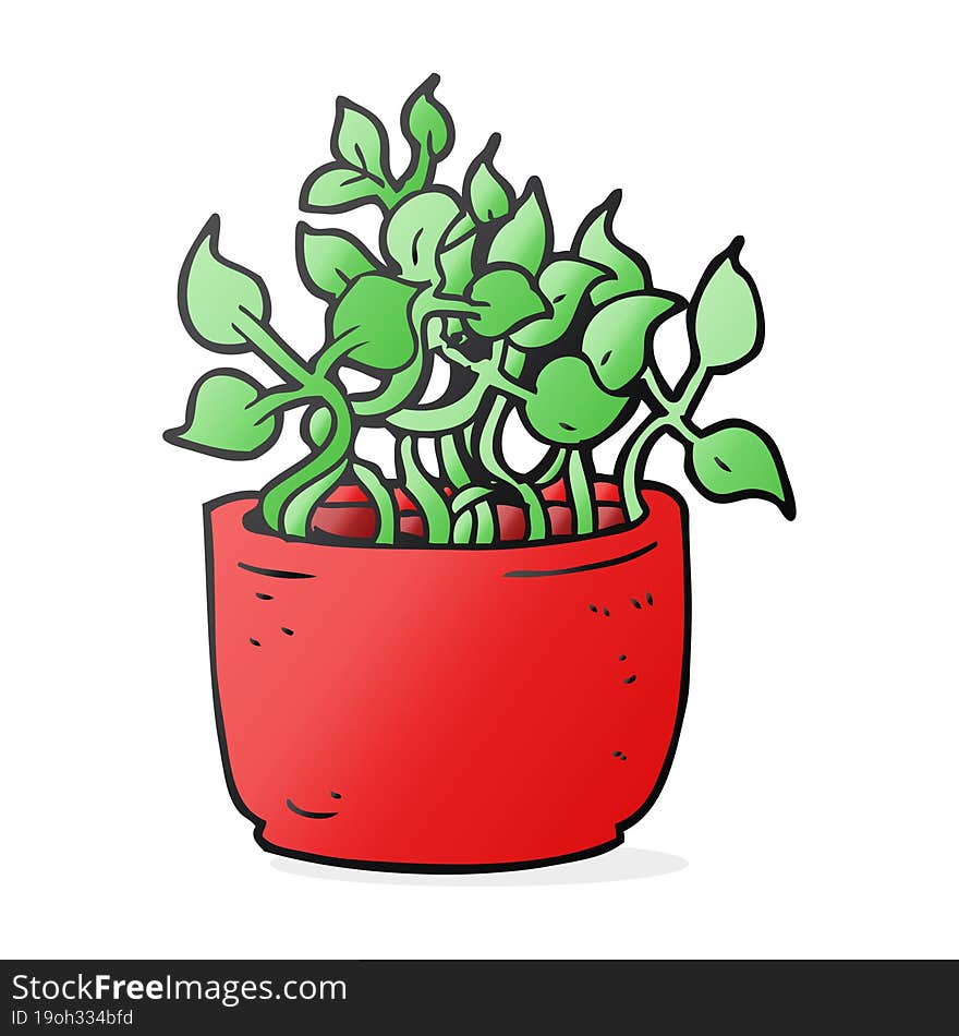 cartoon house plant