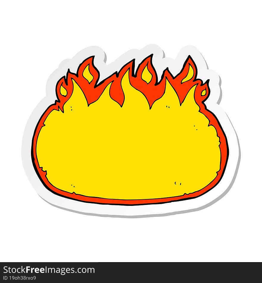 sticker of a cartoon fire border