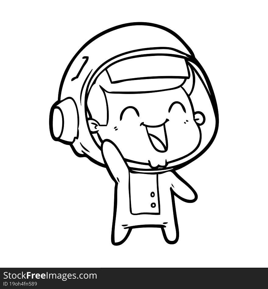 happy cartoon astronaut. happy cartoon astronaut