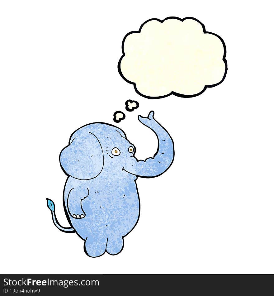 cartoon funny elephant with thought bubble