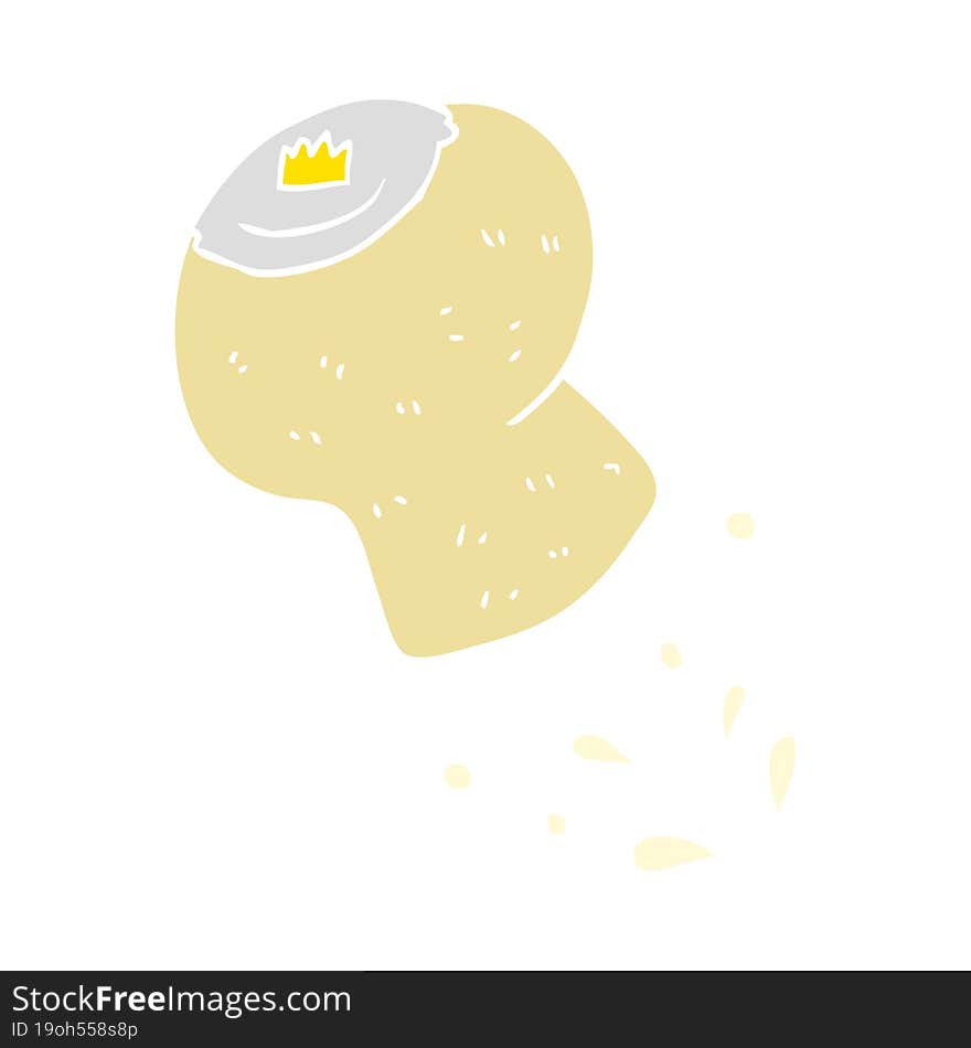 flat color illustration of a cartoon champagne cork