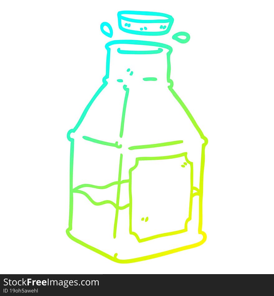 cold gradient line drawing of a cartoon drink in decanter