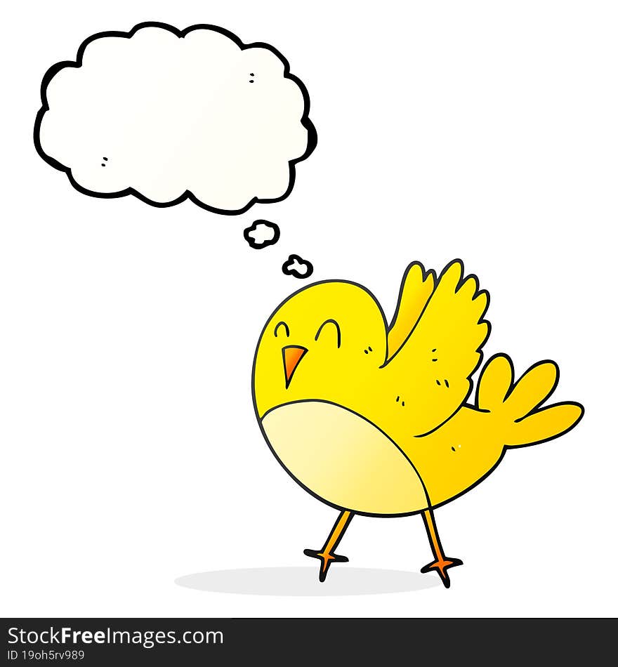 Thought Bubble Cartoon Bird