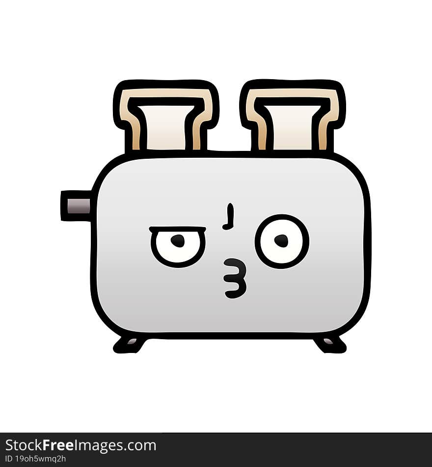 gradient shaded cartoon of a of a toaster