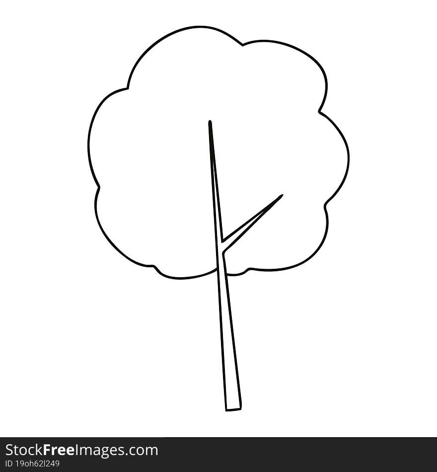 quirky line drawing cartoon tree