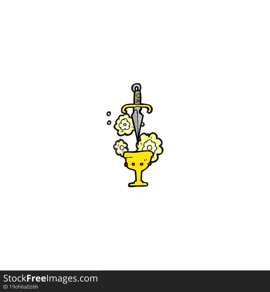 cartoon cup and dagger symbol