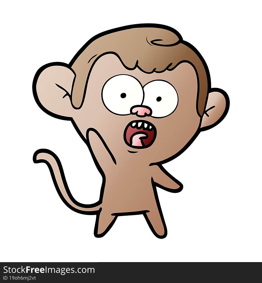 cartoon shocked monkey. cartoon shocked monkey