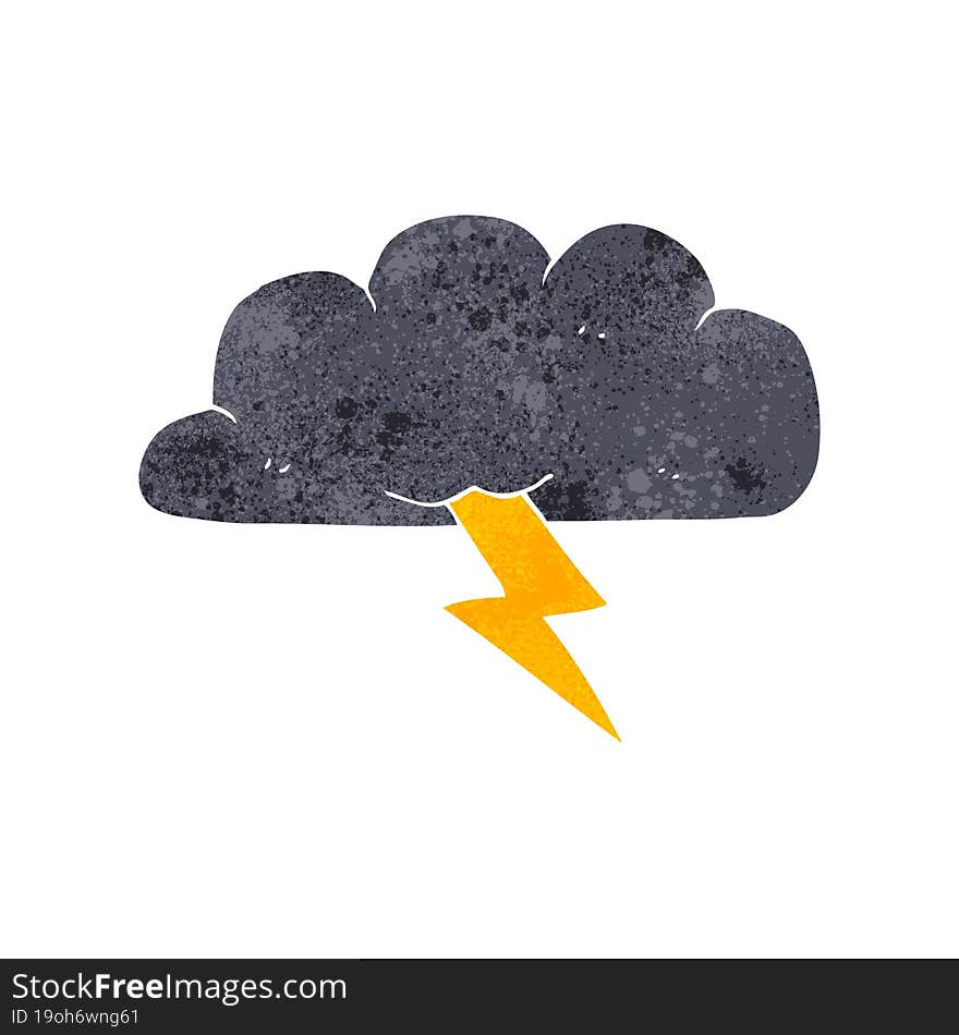 retro cartoon thundercloud