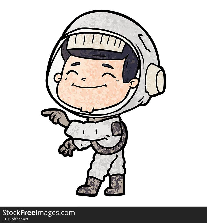 happy cartoon astronaut. happy cartoon astronaut