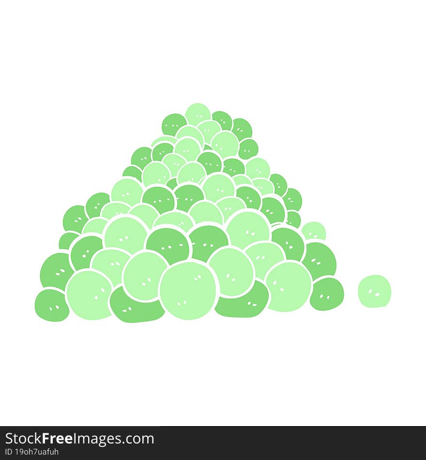 flat color illustration of a cartoon peas in pod