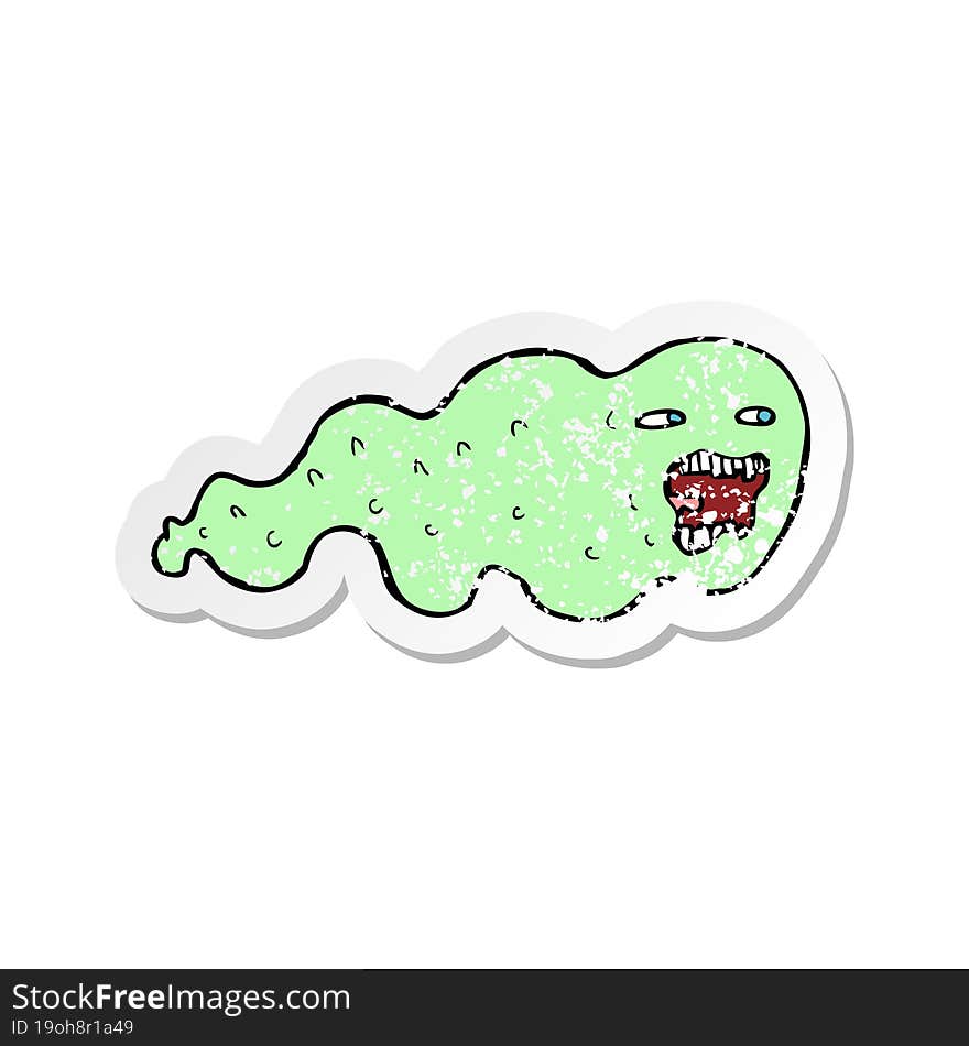 retro distressed sticker of a cartoon ghost