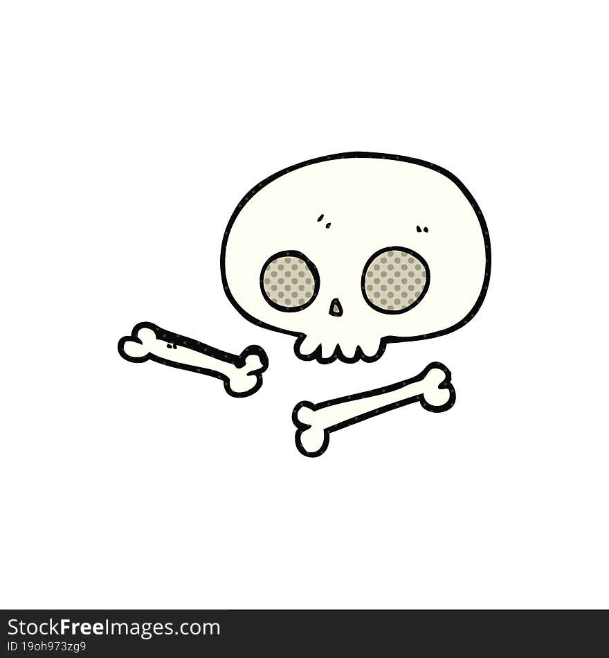 cartoon skull and bones