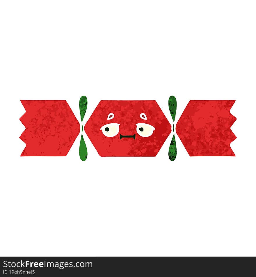 retro illustration style cartoon of a christmas cracker