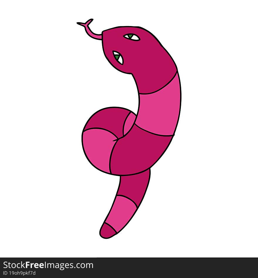 cartoon of a long snake