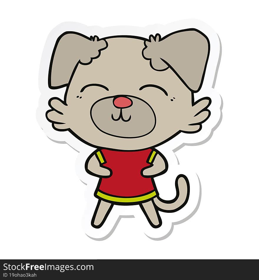 sticker of a cartoon dog