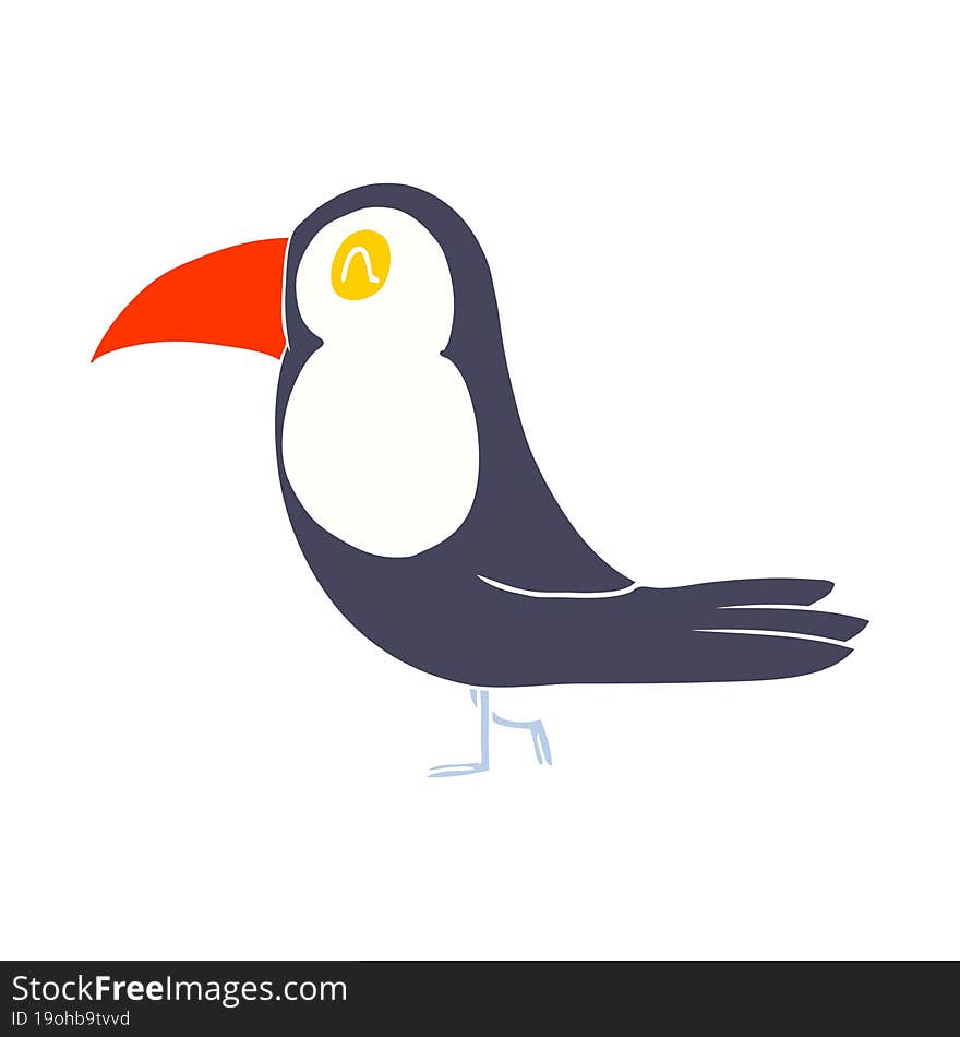 flat color style cartoon toucan