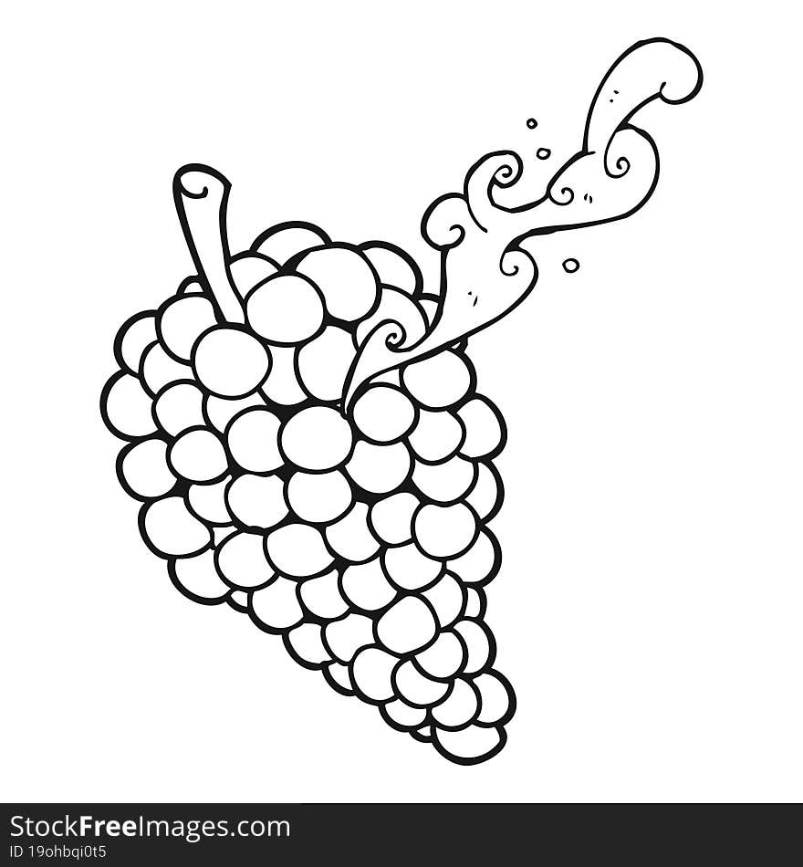 Black And White Cartoon Grapes