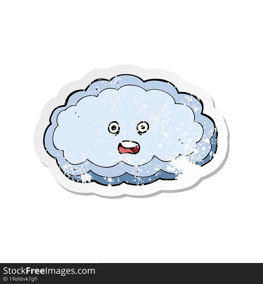 Retro Distressed Sticker Of A Cartoon Decorative Cloud