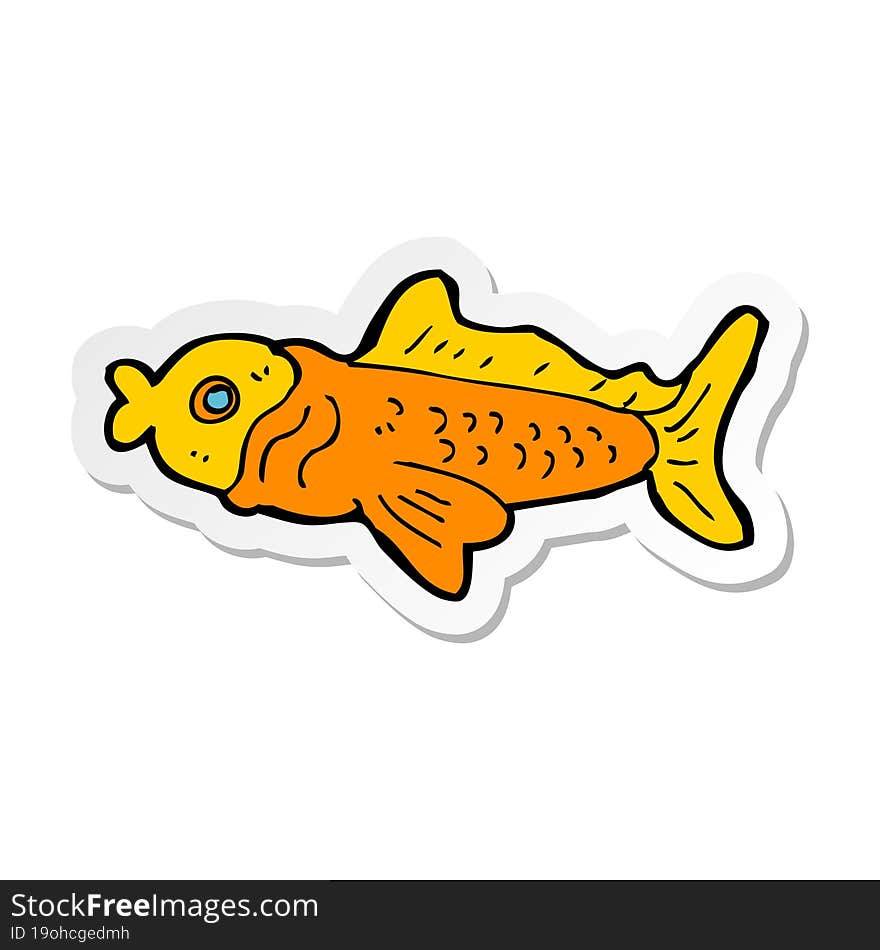 Sticker Of A Cartoon Funny Fish