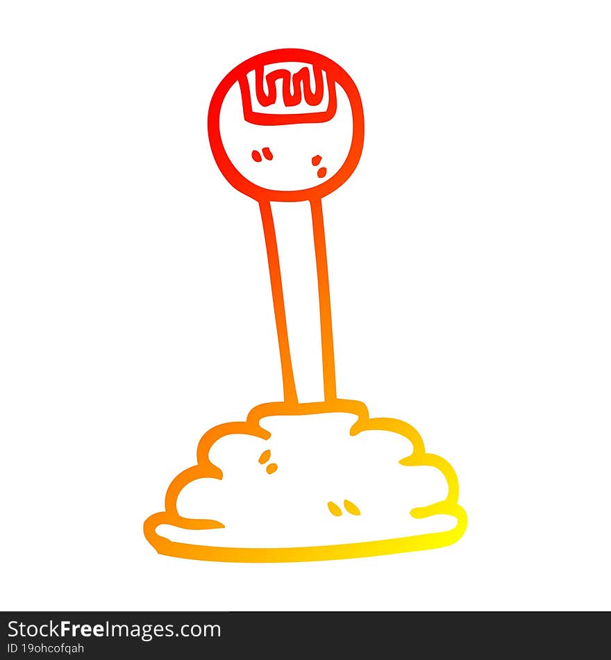 warm gradient line drawing of a cartoon gear stick