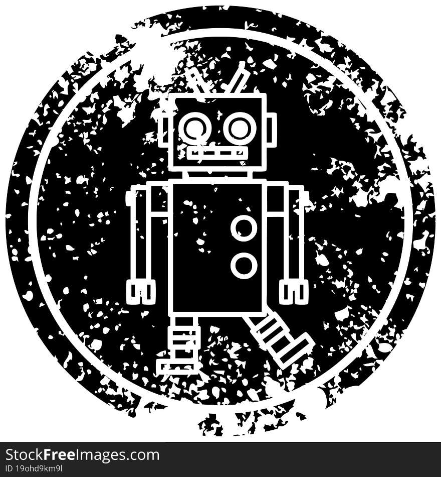 dancing robot distressed icon