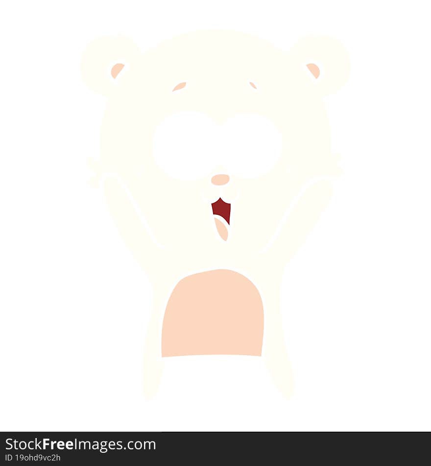 laughing teddy  bear flat color style cartoon