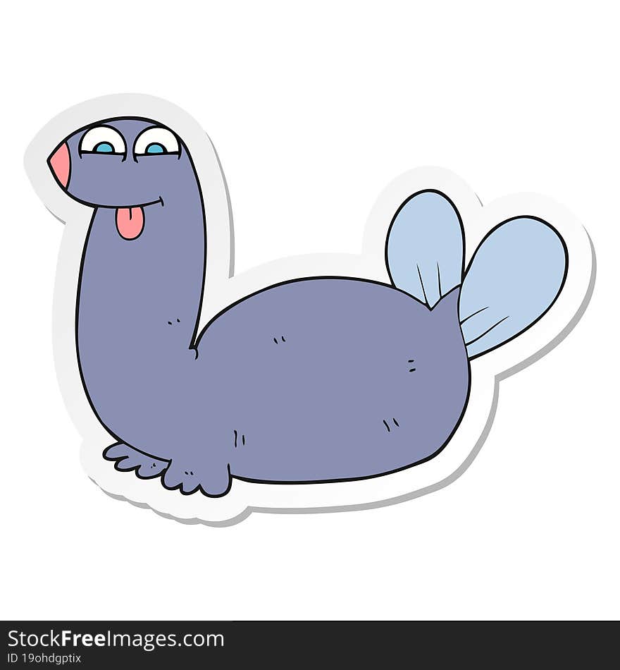 sticker of a cartoon seal