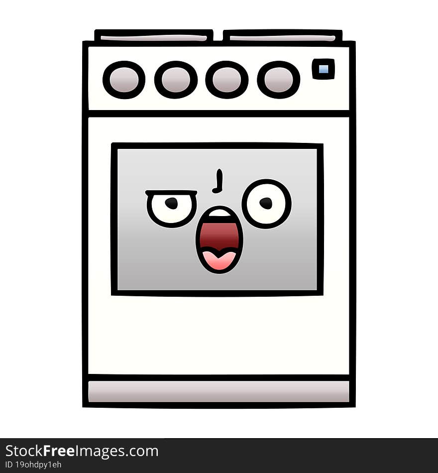 gradient shaded cartoon kitchen oven