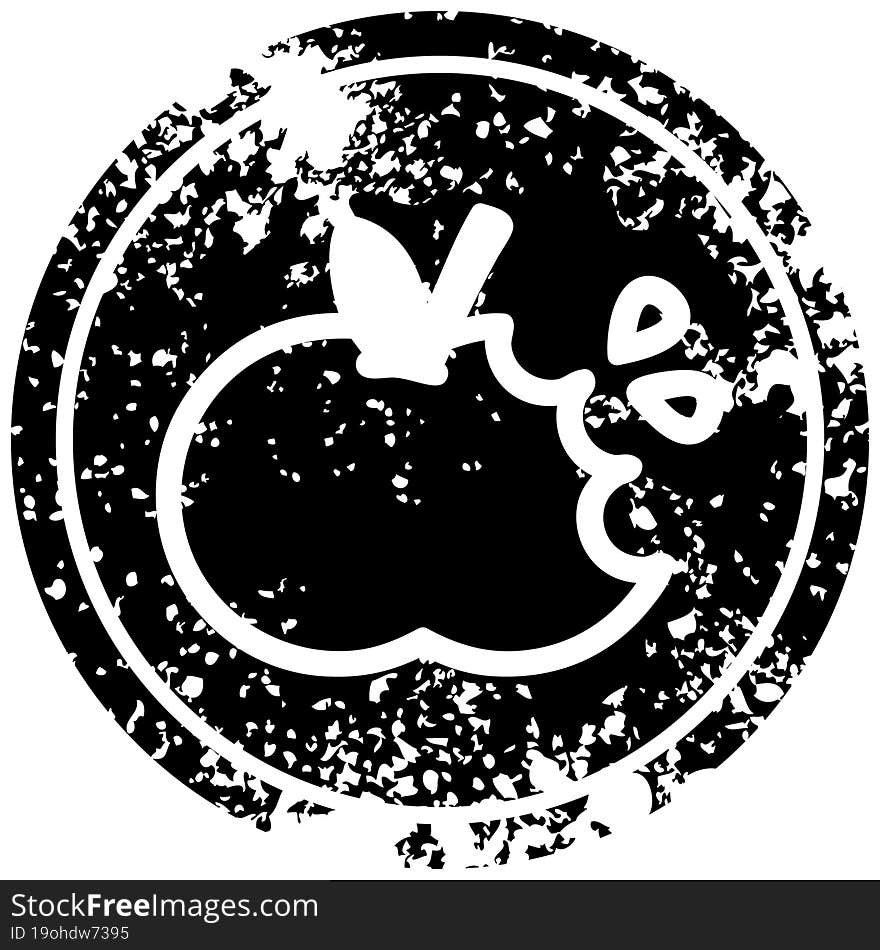 bitten apple distressed icon