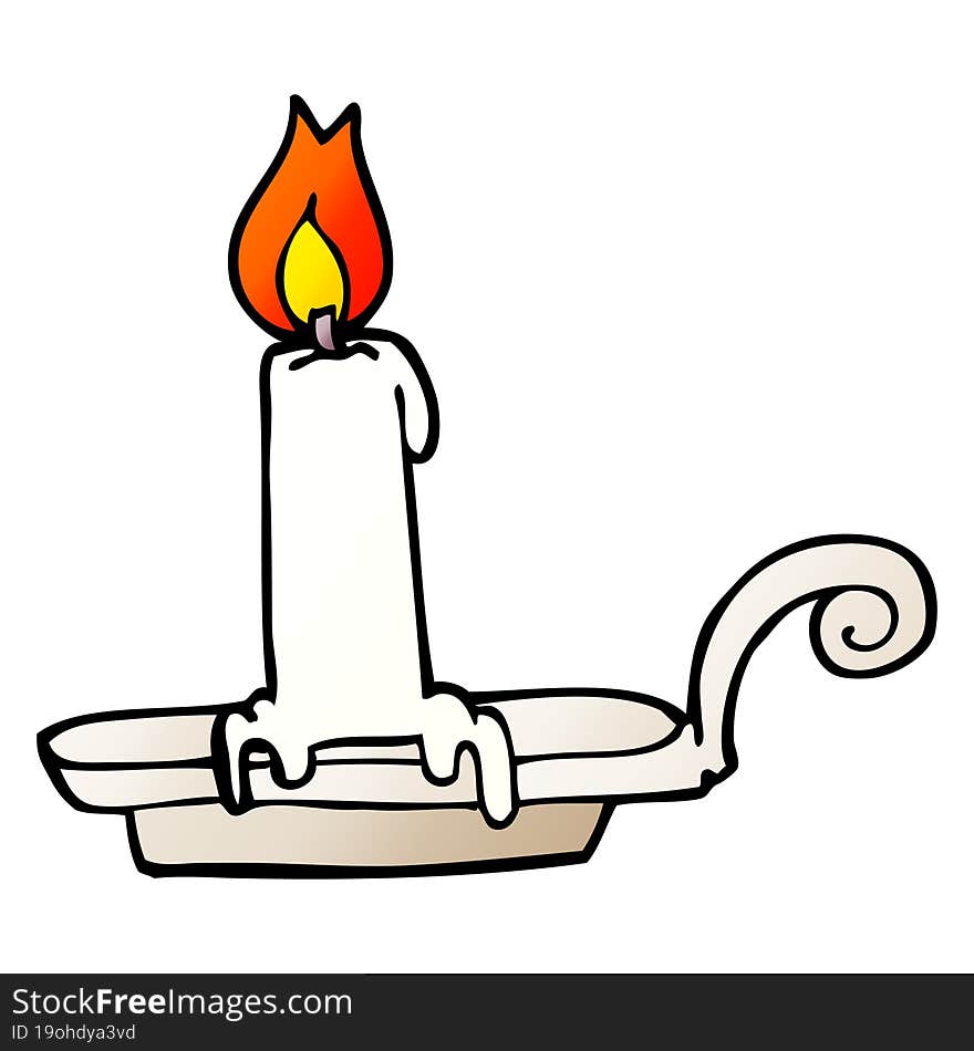 cartoon doodle burning candle