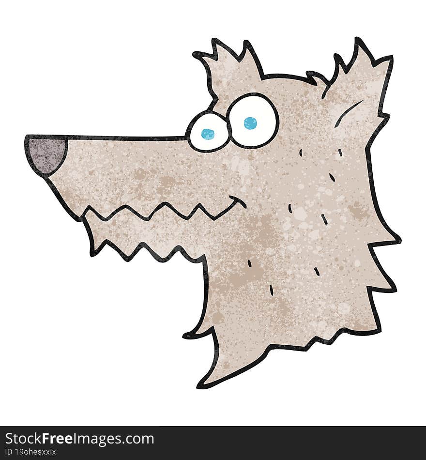 textured cartoon wolf head