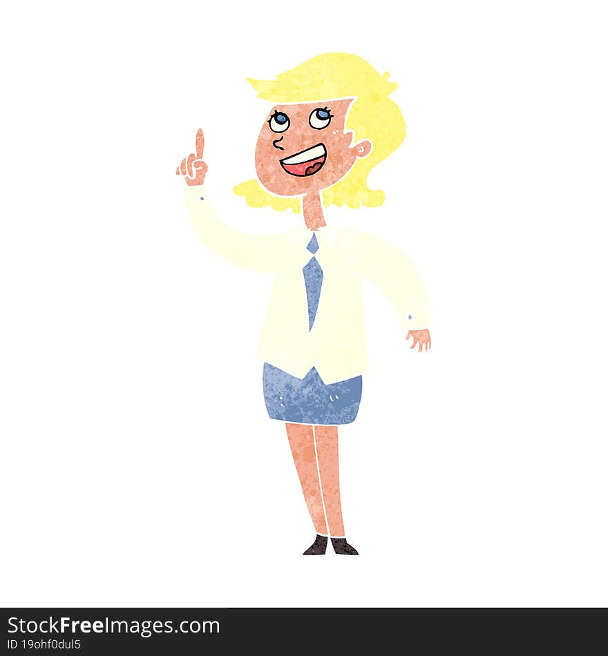 Cartoon Businesswoman With Idea