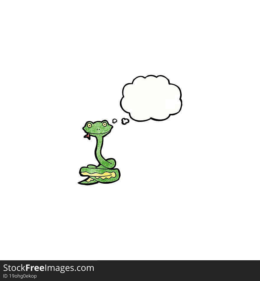 cartoon snake with thought bubble