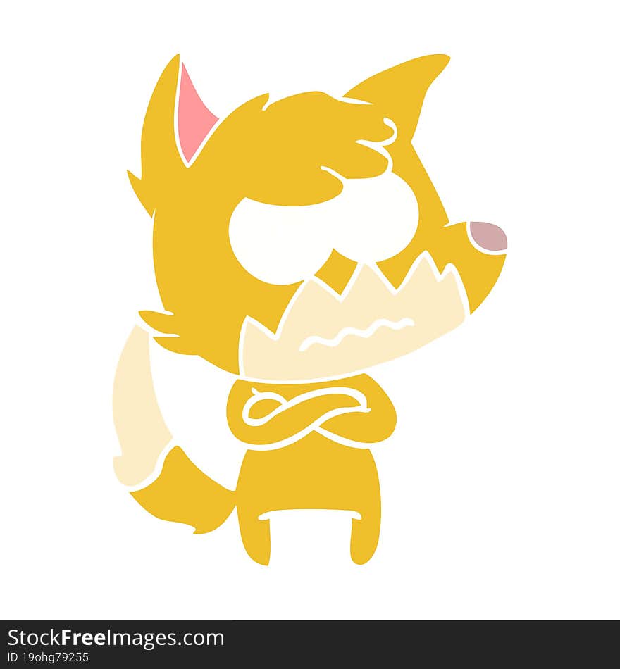 flat color style cartoon annoyed fox