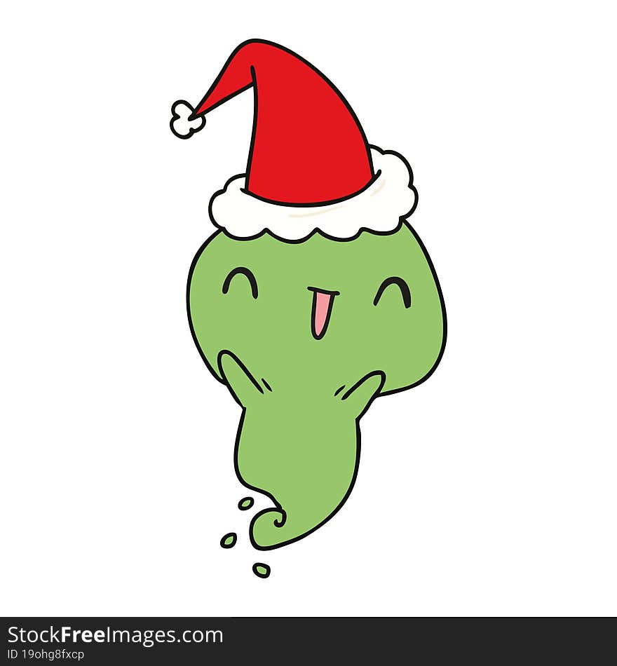 christmas cartoon of kawaii ghost