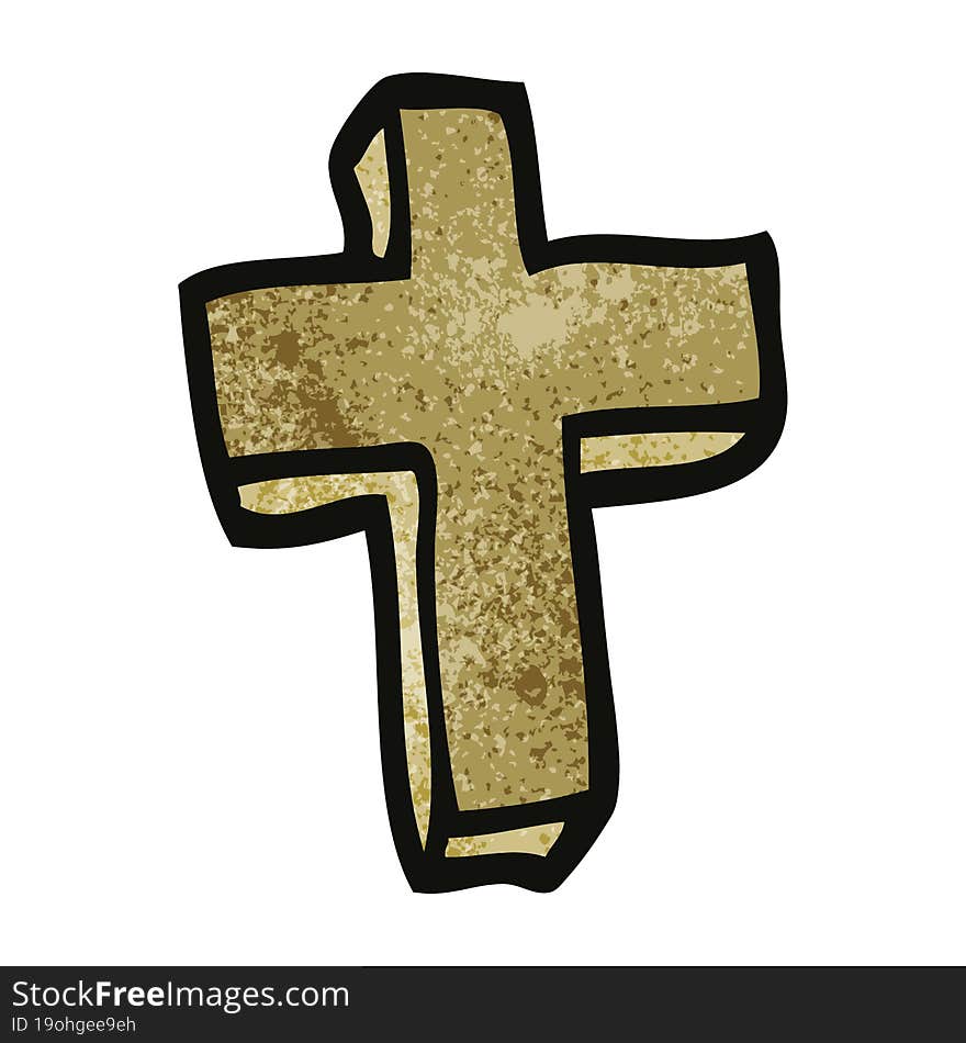 cartoon doodle wood cross