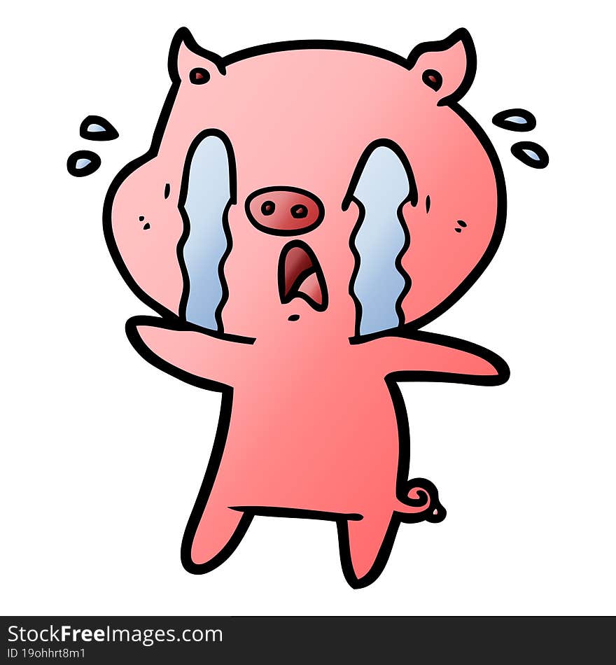 crying pig cartoon. crying pig cartoon