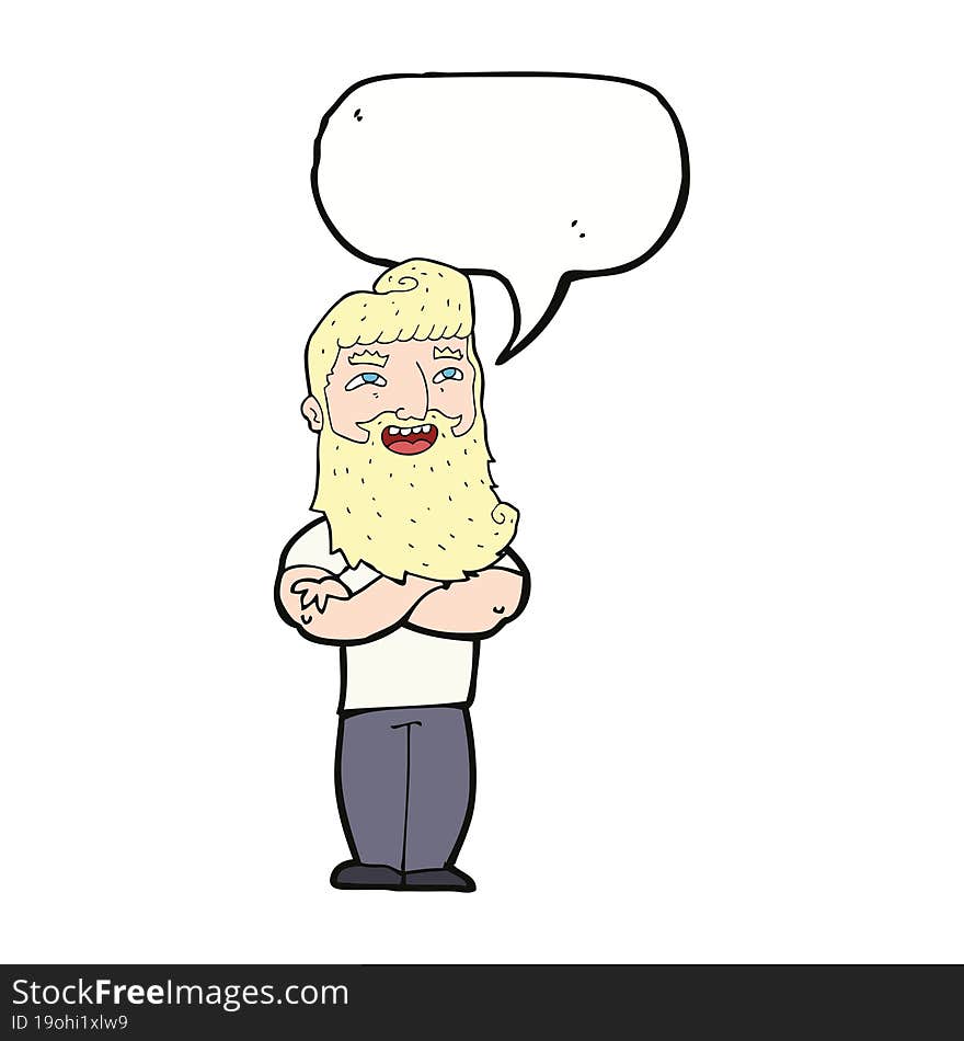 cartoon proud man with speech bubble