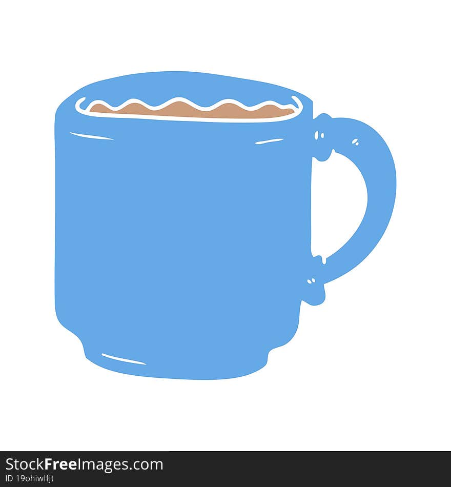 flat color style cartoon coffee mug