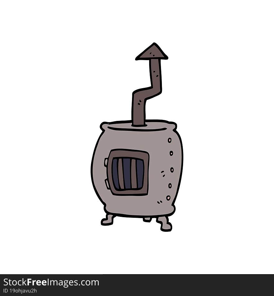 cartoon doodle pot bellied stove