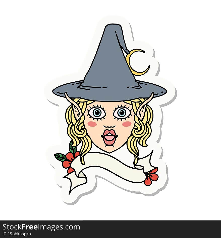 elf mage character face sticker