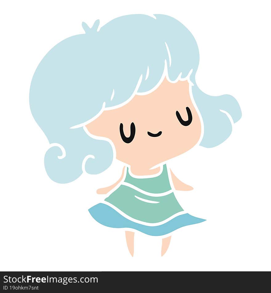 cartoon illustration kawaii of cute girl. cartoon illustration kawaii of cute girl