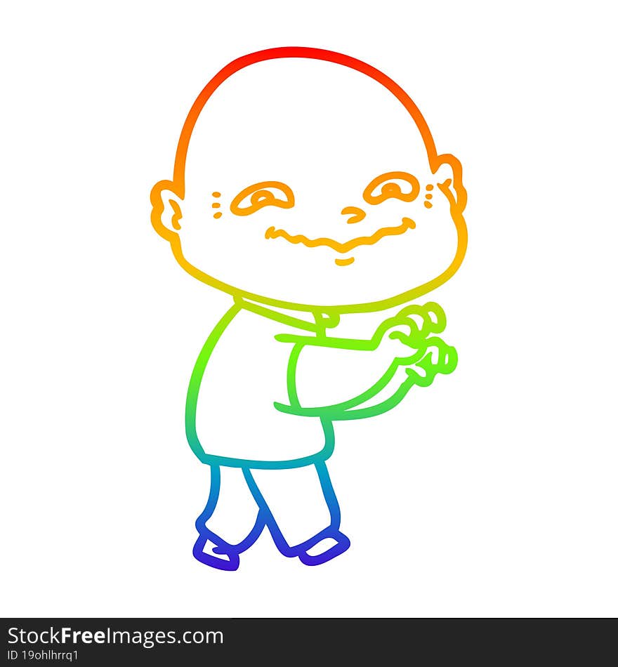 rainbow gradient line drawing cartoon creepy guy